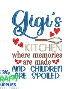 Gigi's Kitchen Embroidery Design