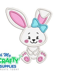 Girl Bow Bunny Applique Design