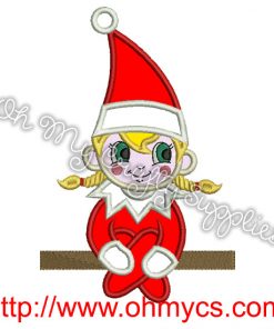 Girl Elf on the Shelf Embroidery Design
