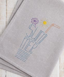 Glass Full of Summer Line art Embroidery Design