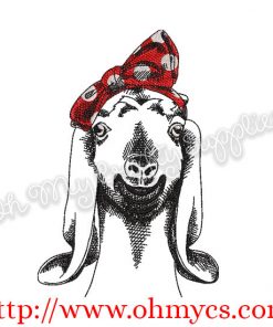 Sketch Goat with Headband Embroidery Design