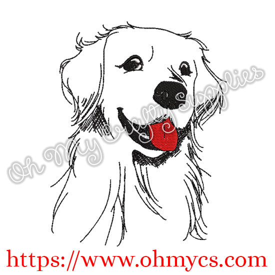Goldie Doggy Sketch Embroidery Design