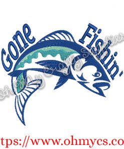 Gone Fishin' Embroidery Design