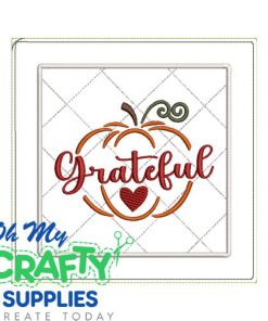 Grateful Pumpkin Potholder Embroidery Design (AB)