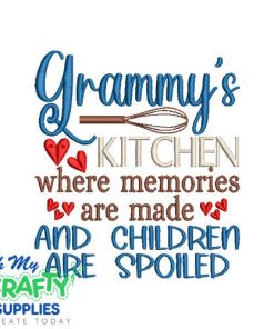 Grammy's Kitchen Embroidery Design