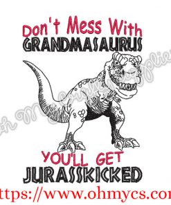 Grandmasaurus Embroidery Design