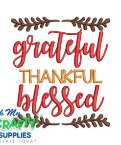 Thankful Grateful 726 Embroidery Design