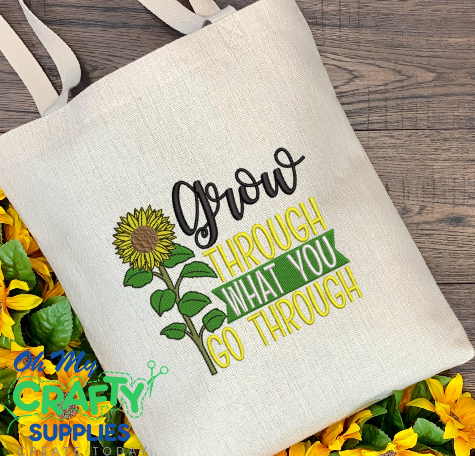 Grow Through Embroidery Design