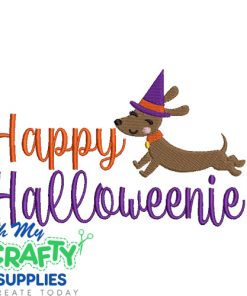 Happy Halloweenie Embroidery Design