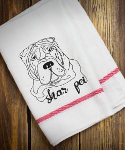 Hand Drawn Shar Pei Embroidery Design