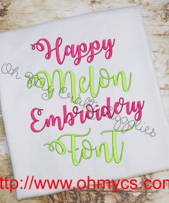 Happy Melon Embroidery Font (BX Included)