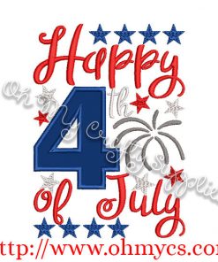 Happy 4th of July Applique Design