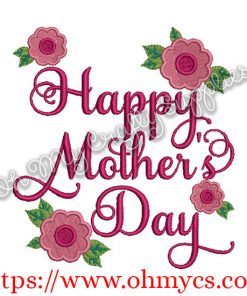 Happy Mother's Day Embroidery Design