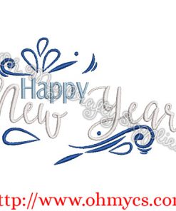 Happy New Year 2019 Embroidery Design