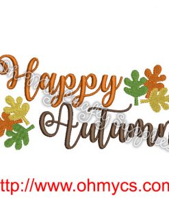 Happy Autumn Embroidery Design
