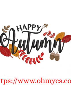 Happy Autumn 2 Embroidery Design