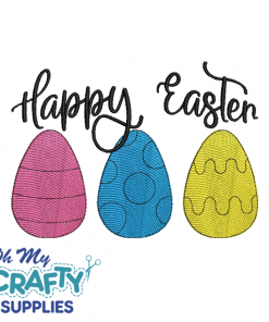 Trio Easter Eggs Embroidery Design