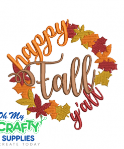Happy Fall Y'all 910 Embroidery Design