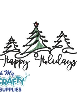 Happy Holidays 1218 Embroidery Design
