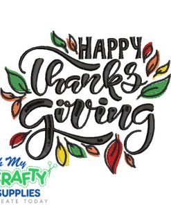 Happy Thanks giving 810 Embroidery Design