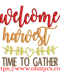 Harvest Time to Gather Embroidery Design