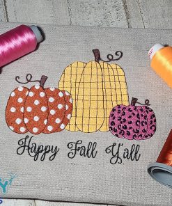 Happy Fall Y'all Pumpkins 2021 Embroidery Design
