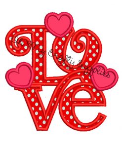 Love Applique Embroidery Design
