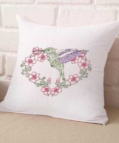 Henna Heart with Hummingbird Frame Embroidery Design