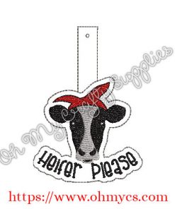 ITH Heifer Please Key Fob Embroidery Design