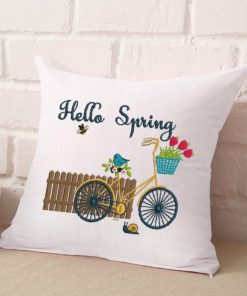 Hello Spring Bike Embroidery Design