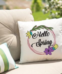 Hello Spring Floral Circle Embroidery Design