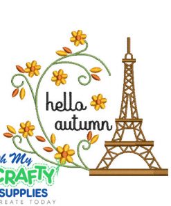 Hello Autumn Paris Embroidery Design