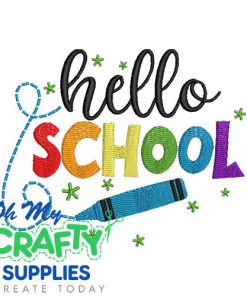 Hello School 73 Embroidery Design