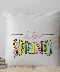 Hello Spring with Satin Embroidery Design