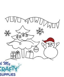 Christmas Snowman 10621 Embroidery Design