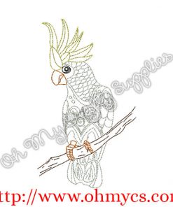 Henna Cockatoo Embroidery Design