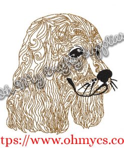 Henna Cocker Spaniel Embroidery Design