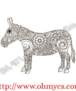 Henna Donkey Embroidery Design