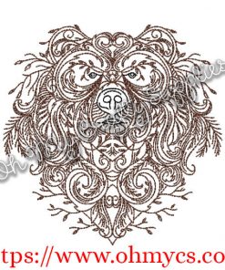 Henna Forest Bear Embroidery Design