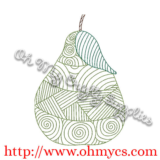Henna Pear Embroidery Design