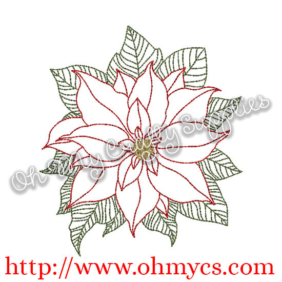 Henna Poinsettia Embroidery Design