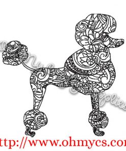 Henna Poodle Embroidery Design