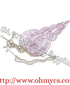 Henna Snail Embroidery Design