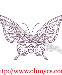 Henna Butterfly #3 Embroidery Design