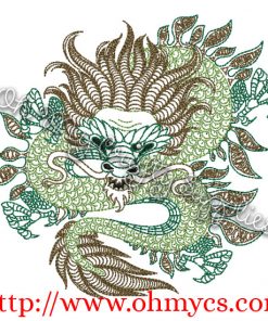 Henna Dragon Embroidery Design