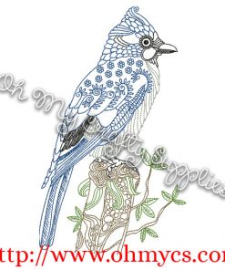 Henna Jay Bird Embroidery Design
