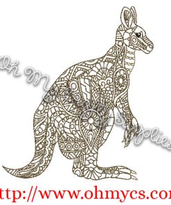 Henna Kangaroo 3 Embroidery Design