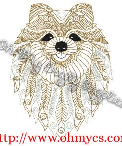 Henna Pomeranian Embroidery Design