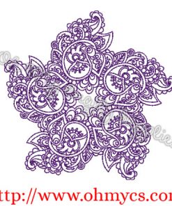 Henna Star Pattern Embroidery Design