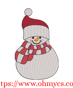 Happy Jolly Snowman Embroidery Design